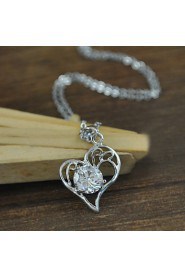 Women Jewelry Wholesale Heart with CZ Pendant Necklaces Heart Necklaces