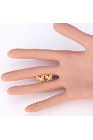 InStyle 18K Chunky Gold Plated Butterfly Stud Rhinestone Earrings High Quality