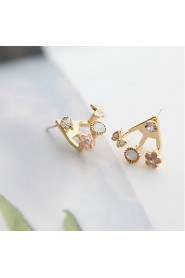 Lucky Star Women's Elegant Colorful Flower Earrings