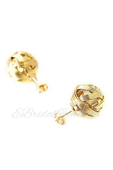 Korean Version Of The Hot Metal Wool Balls Earrings