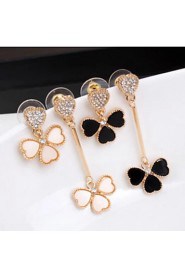 Lucky Star Women's Fashion Rhinestone Flower Earrings More Color