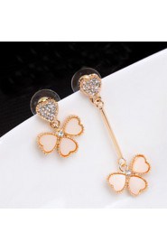 Lucky Star Women's Fashion Rhinestone Flower Earrings More Color