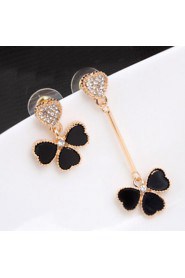 Lucky Star Women's Fashion Rhinestone Flower Earrings More Color