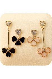 Lucky Star Women's Fashion Rhinestone Flower Earrings More Color