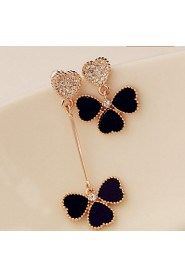 Lucky Star Women's Fashion Rhinestone Flower Earrings More Color