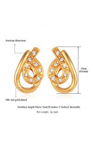 Instyle 18K Chunky Gold Plated Studs Rhinestone Earrings High Quality