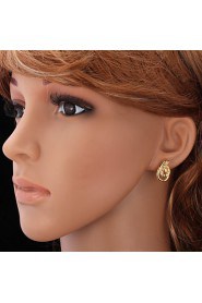 Instyle 18K Chunky Gold Plated Studs Rhinestone Earrings High Quality