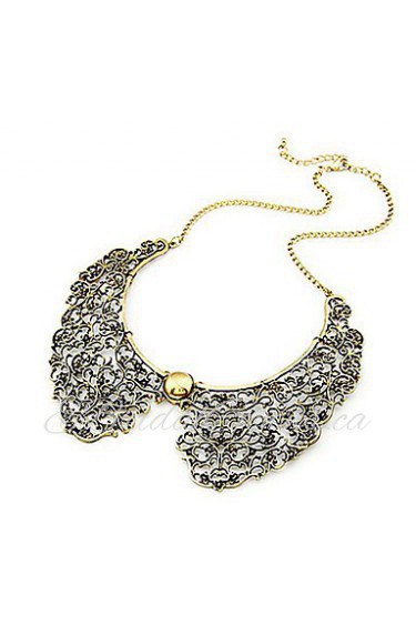 Vintage Style Bronze Hollow Metal Flower Shape Collar Choker Necklace