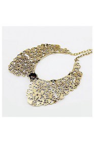 Vintage Style Bronze Hollow Metal Flower Shape Collar Choker Necklace