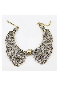 Vintage Style Bronze Hollow Metal Flower Shape Collar Choker Necklace