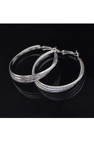 Fashion Silver Circle Shape Charm Earrings