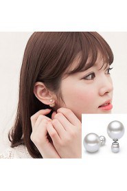 Double Pearl Ball Stud Earrings