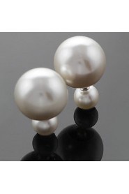 Double Pearl Ball Stud Earrings