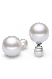 Double Pearl Ball Stud Earrings