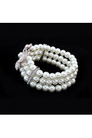 European Style Fashion Wild Flowers Pearl Elastic Bracelet