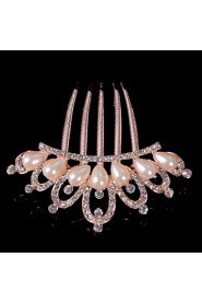 Alloy Hair Combs With Pearl/Rhinestone Wedding/Party Headpiece