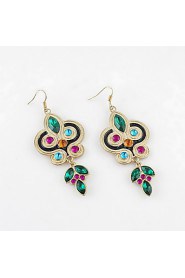 New Design Alloy With Rhinestone Colorful Earrings