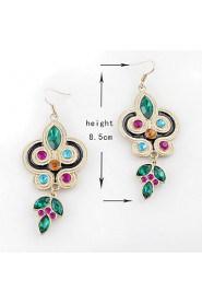 New Design Alloy With Rhinestone Colorful Earrings