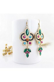 New Design Alloy With Rhinestone Colorful Earrings