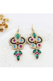 New Design Alloy With Rhinestone Colorful Earrings