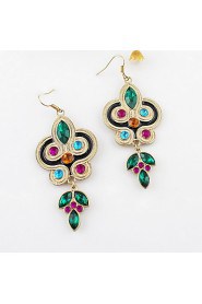 New Design Alloy With Rhinestone Colorful Earrings