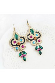 New Design Alloy With Rhinestone Colorful Earrings