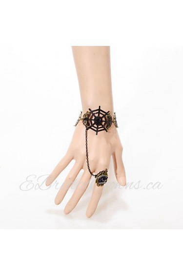 Vintage Cobweb Bracelet With Ring