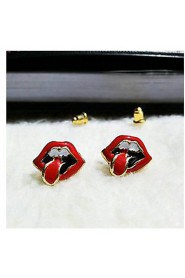 Women's Korean Jewelry Explosion Trendy Big Mouth & Tongue Bright Red Earrings