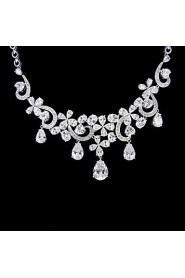 Jewelry Set Women's Anniversary / Wedding / Engagement / Special Occasion Jewelry Sets Platinum Cubic Zirconia Necklaces / Earrings Silver