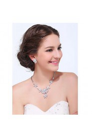 Women's Silver Alloy Cubic Zirconia Jewelry Set