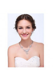 Women's Silver Alloy Cubic Zirconia Jewelry Set