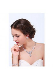 Women's Silver Alloy Cubic Zirconia Jewelry Set