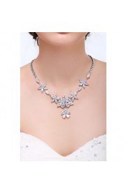 Women's Silver Alloy Cubic Zirconia Jewelry Set