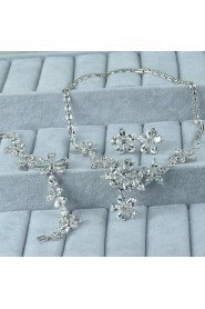 Women's Silver Alloy Cubic Zirconia Jewelry Set