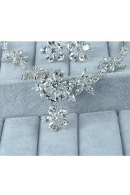 Women's Silver Alloy Cubic Zirconia Jewelry Set