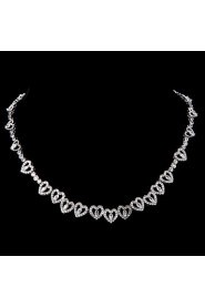 Women's Platinum Necklace Anniversary/Engagement/Gift/Daily/Special Occasion/Office & Career/Wedding/Birthday/Party/Causal/Outdoor Diamond