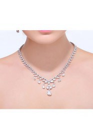 Women's Silver Alloy Crystal Rhinestone Cubic Zirconia Jewelry Set