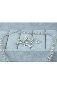 Women's Silver Alloy Crystal Rhinestone Cubic Zirconia Jewelry Set