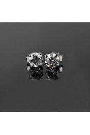 Stud Earrings Women Platinum/Sterling Silver Earring Diamond