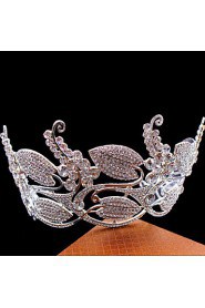 Luxury Women's Rhinestone Wedding Bridal Tiaras Earring Set Silver Party Headpiece HG2306