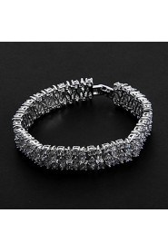 Women's Tennis Bracelet Platinum Cubic Zirconia