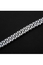 Women's Tennis Bracelet Platinum Cubic Zirconia