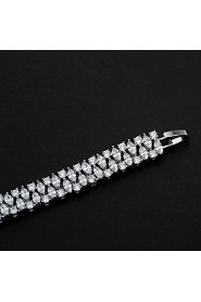 Women's Tennis Bracelet Platinum Cubic Zirconia