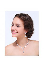 Women's Silver Alloy Crystal Rhinestone Cubic Zirconia Jewelry Set