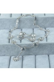 Women's Silver Alloy Crystal Rhinestone Cubic Zirconia Jewelry Set