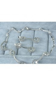 Women's Silver Alloy Crystal Rhinestone Cubic Zirconia Jewelry Set