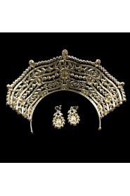 Luxury Women's Rhinestone Wedding Bridal Tiaras Earring Set Party Headpiece HG2303