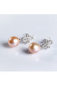 Jewelry Set Women's Special Occasion Jewelry Sets Sterling Silver Pearl Necklaces / Earrings Silver