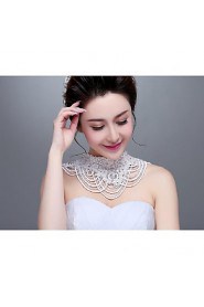 Korean Style Lace beading/Titanium Wedding/Party Necklace with Imitation Pearls