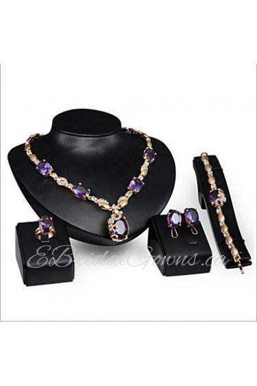 Women's Alloy / Rhinestone Jewelry Set Amethyst